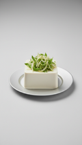 Porcelain Tofu With Celery Leaf Salad